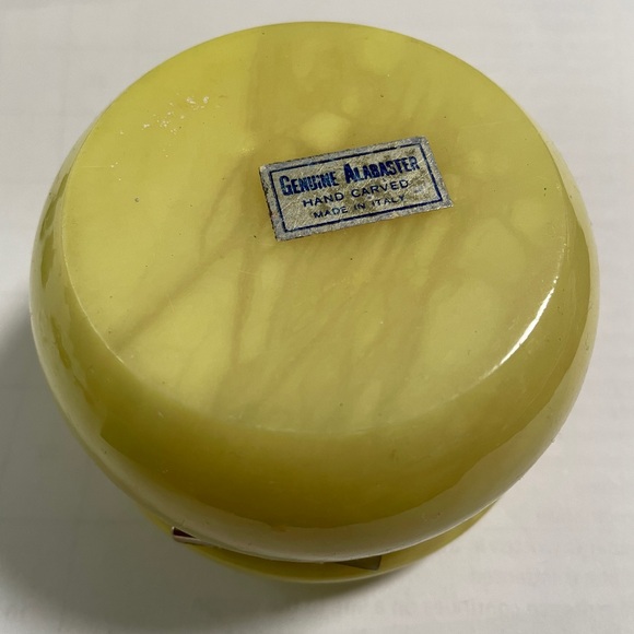 Alabaster hinged trinket box VINTAGE - Picture 5 of 6